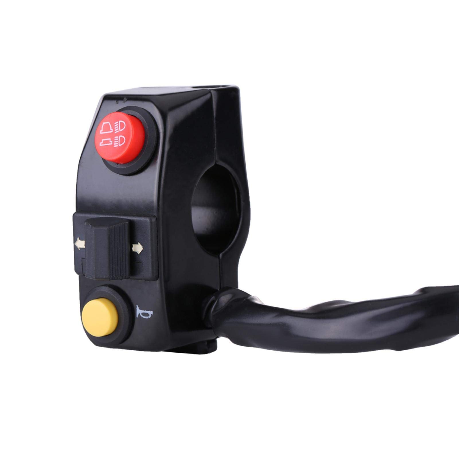 Qiilu motorcycle indicator switch, 7/8" Motorcycle Handlebar Mount Switches with Horn Turn High Low Beam Control(Black)
