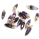 5pcs Gemstone Quartz Pendant,Natural Quartz Necklace Pendant for DIY Jewelry Making Necklace Bracelet