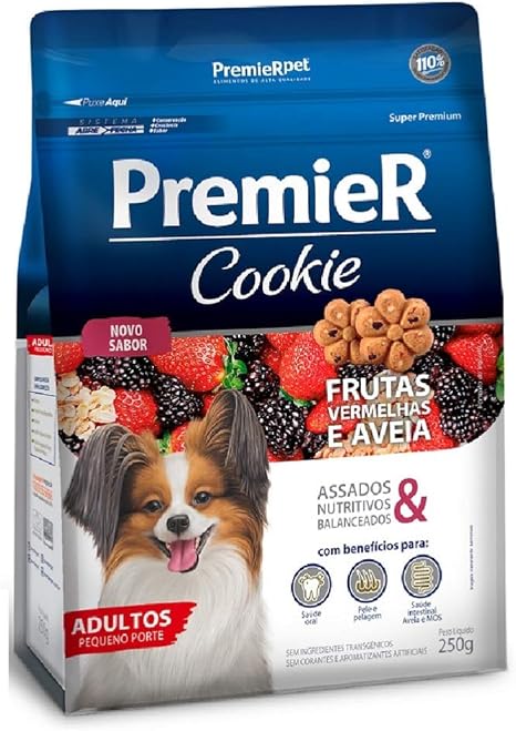 Biscoito Premier Cookie Para Cães Adultos De Pequeno Porte - Sabor Frutas Vermelhas E Aveia