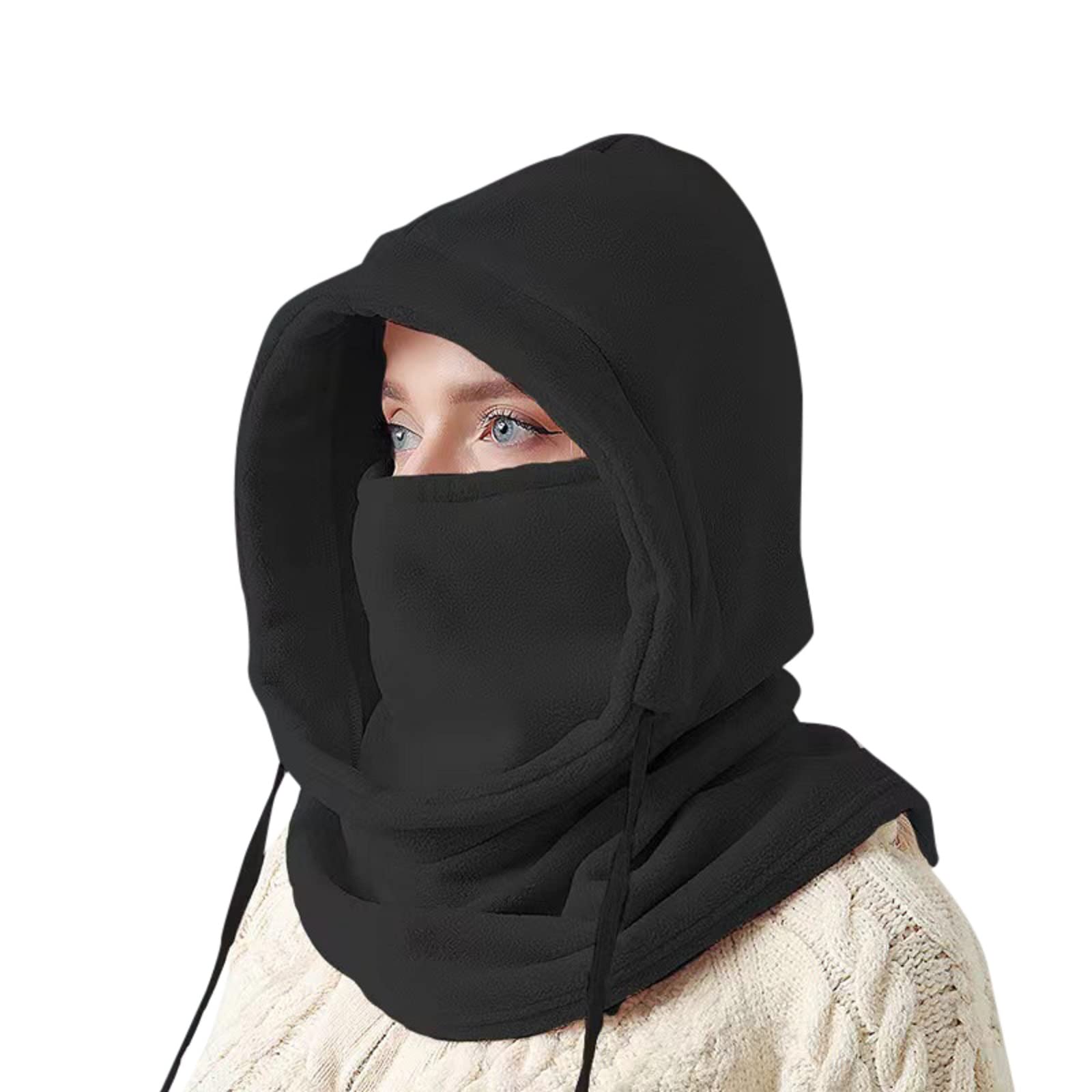 Photo 1 of Balaclava Windproof Winter Face Mask Warm Fleece Ski Mask for Men and Women Cold Weather Motorcycle Bike Cycling Neck Warmer Black