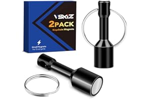 VSKIZ Keychain Magnet for Testing Brass, Pocket Magnet Key Chain with Strong Magnetic, Black Key Holders for Jewelry Father's Day Gift, Precious Metal Verifier for Gold & Silver Test -2 Pack
