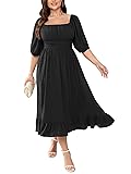Women's Plus Size Maxi Dress Summer Half Lantern