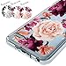 LG Q6 Case, LG Q6 Plus Case with Flowers BAISRKE Slim Shockproof Clear Floral Pattern Soft Flexible TPU Back Cove for LG Q6 / LG G6 Mini/LG Q6 Plus/LG Q6+ [Purple Pink]