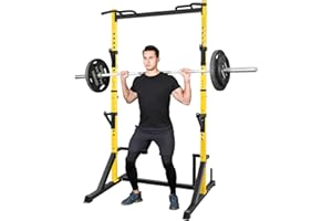 CANPA Multifunction Power Rack with Pull up Bar, Heavy Capacity and Adjustable Squat Stand Rack for Home Gym Equipment, Power Rack Cage