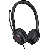Yealink UH35 USB Headset for PC, Wired Headphones with Noise Cancelling Microphone, Certified Teams, All-Day Comfort Design, Stereo Headset for Home Office Online Meeting, Easy Mute, Busylight