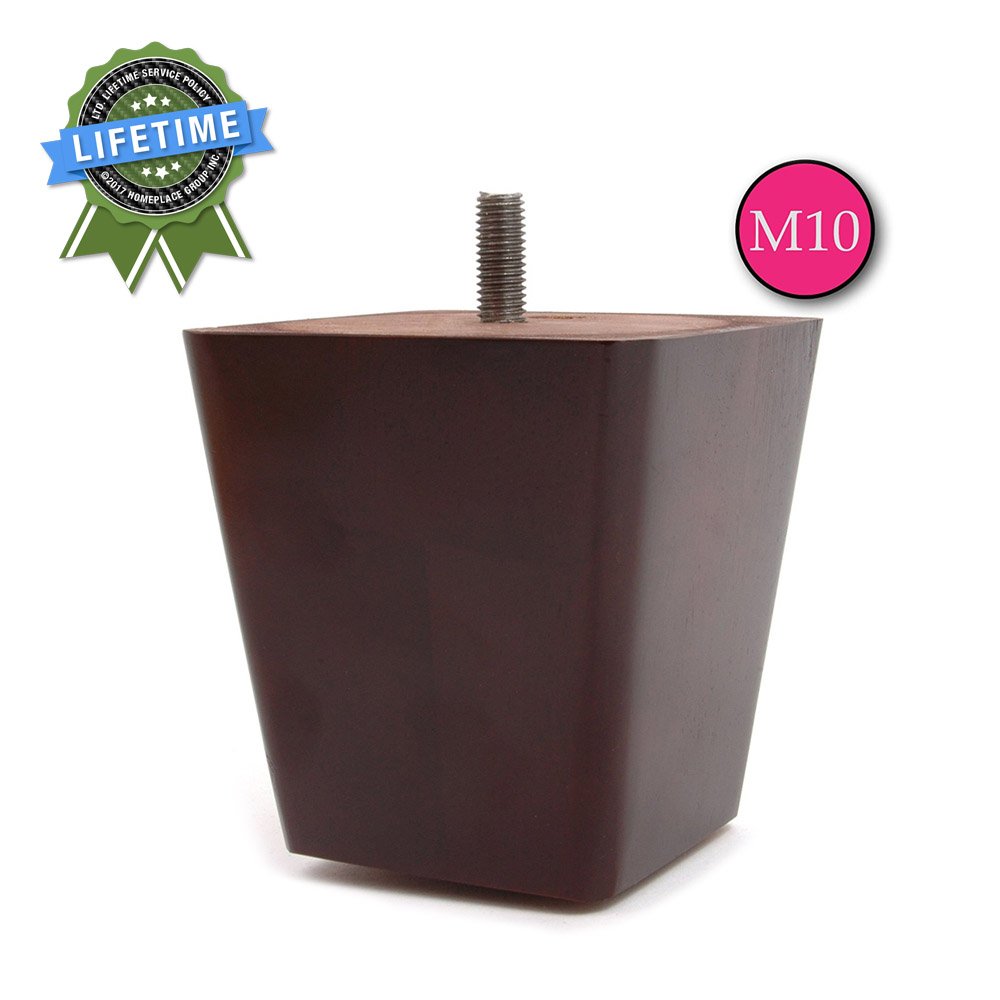 Buy Leg Daddy 4" Dark Finish Square Tapered Pyramid Wooden Sofa Legs