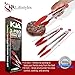 KJA Premium Kitchen Tongs: Set Of 2 (9 and 12 inch) Food Tongs Made With Heat Resistant Silicone – Stainless Steel Utensil For Cooking, BBQ, Grilling, Salad, Fish & Serving – Free Silicone Oil Brush