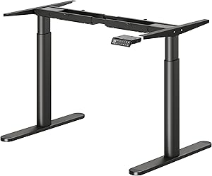 MAIDeSITe EL2 Pro Art Höhenverstellbarer Schreibtisch Gestell, Ovaler Beindesign Elektrisch höhenverstellbares Tischgestell Dualmotor Traglast 180kg mit 4 Memory-Steuerung und Kollisionschutz Funktion