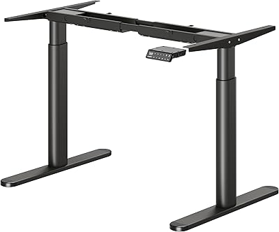MAIDeSITe EL2 Pro Art Höhenverstellbarer Schreibtisch Gestell, Ovaler Beindesign Elektrisch höhenverstellbares Tischgestell Dualmotor Traglast 180kg mit 4 Memory-Steuerung und Kollisionschutz Funktion