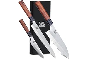 MSY BIGSUNNY Set of 3pcs Sashimi Knives Stainless Steel Sushi Knives Set Slicing Fish Knife Set (3 in 1 Set)