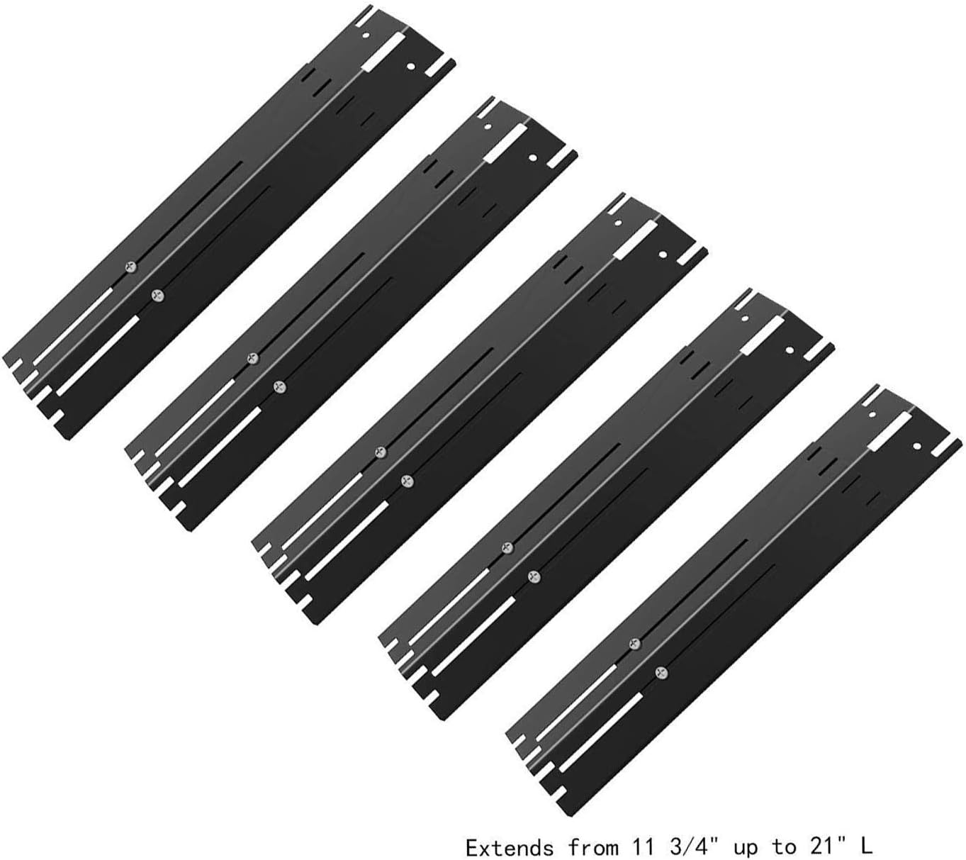 DELSbbq Universal Adjustable Grill Heat Plate Replacement for Gas Grill, Porcelain Steel Heat Plate Shield, Flavorizer Bar, Extends from 11.75" up to 21" L (Pack of 5) : Garden & Outdoor