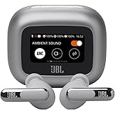 JBL Live Beam 3 - True wireless noise-cancelling stick-closed earbuds, 48Hrs total playback, Wireless Charging, 6 Mics for perfect calls, Multi-point connection, IP55 waterproof and dustproof (Silver)