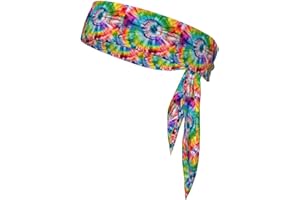 Tie Dye Hippies Sports Head Tie Beach Summer Tropical Tie Sweatband Headband Men Women Elastic Moisture for Running