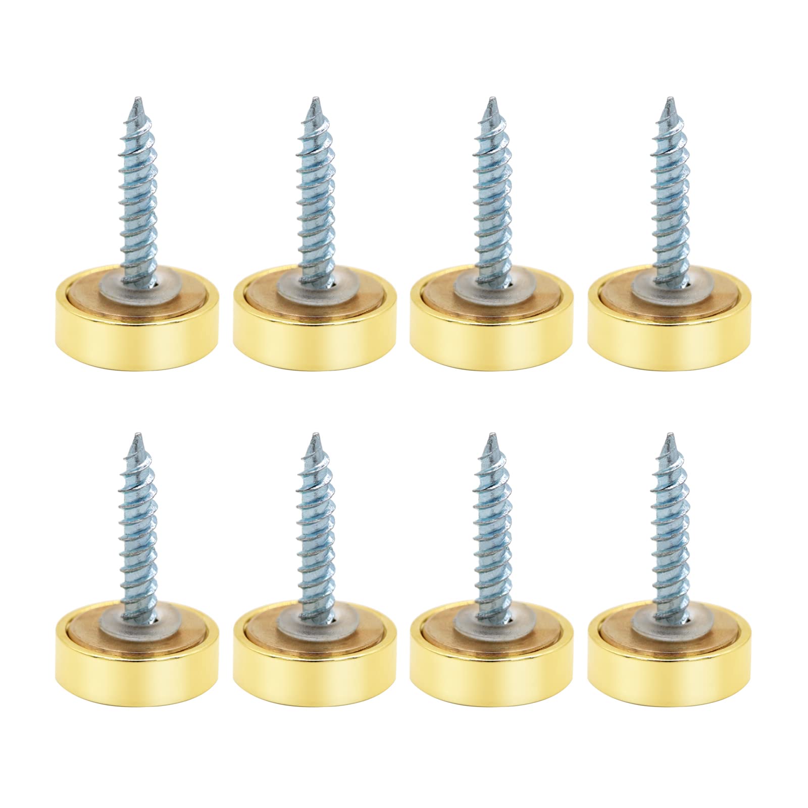VictorsHome Mirror Screws Decorative Cover Cap Nails Fasteners, Polished Brass Gold, 16mm 8pcs