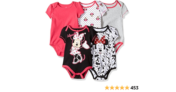 Amazon Com Disney Minnie Mouse 5 Pack Body Para Ninas Body Minnie Mouse 5 Unidades 3 6 Meses Ropa Zapatos Y Joyeria