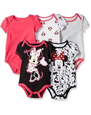 Baby Girls' Minnie Mouse 5 Pack Bodysuit