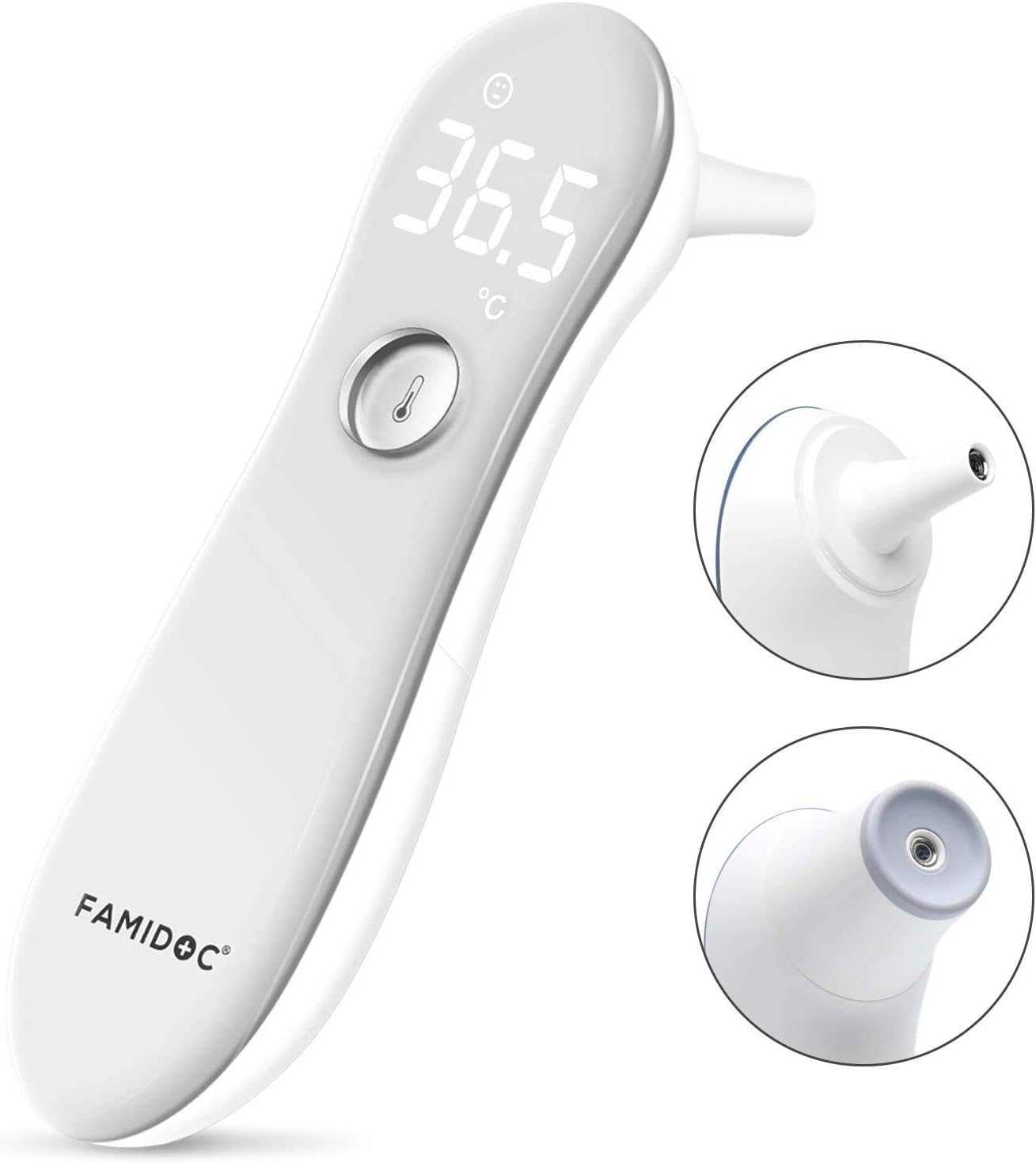 Famidoc Non-Contact Forehead and Ear Thermometer for Fever, Digital Medical Infrared Thermometer with Instant Reading and High Accuracy, Suitable for Baby, Infant, Toddler and Adults