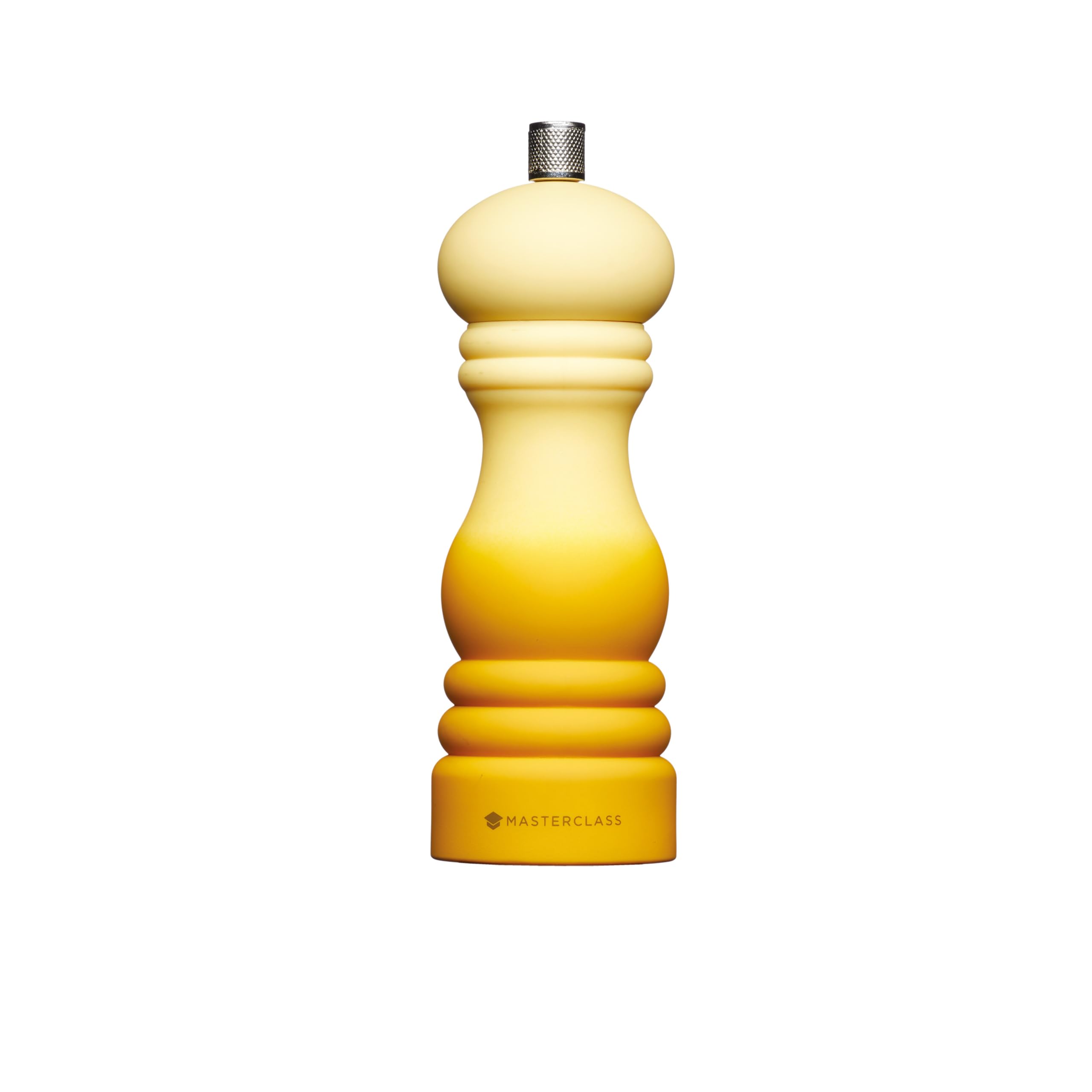 MasterClass Pepper Mill or Salt Grinder with Interchangeable Cap, Plastic, Mustard Yellow Ombré, 17 cm