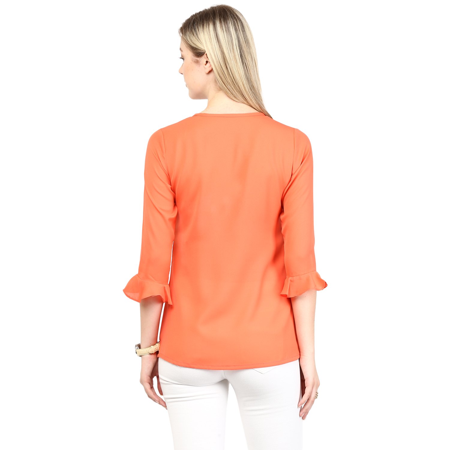 rare coral orange printed top (ep1008)