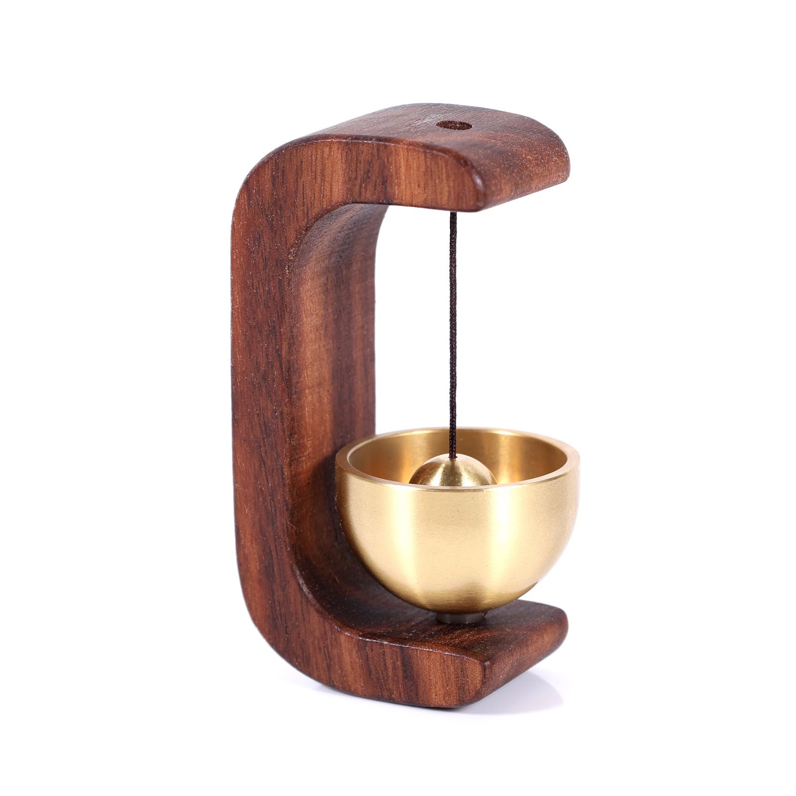 Gosknor Shopkeepers Bell for Door Opening, Magnetic Door Chime, Walnut and Copper, 7.5 x 3.7 x 3.2cm/2.95 x 1.46 x 1.26 inch, Rustic Bell