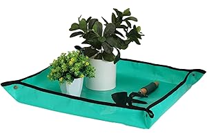 Owl Focus Repotting Mat for Indoor Plant Transplanting and Mess Control,31.5" x 39.5" PE Potting Tray for Succulent and Bonsai Plant,Gardening Gifts for Planter Lovers