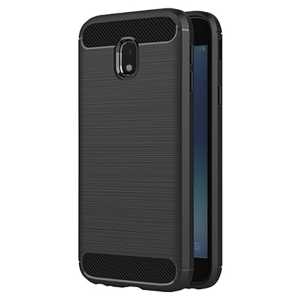 Samsung Galaxy J3 2017 Hülle, AICEK Schwarz Silikon Handyhülle für Samsung J3 2017 Schutzhülle Karbon Optik Soft Case ( 5 Zol