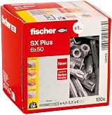 fischer SX Plus Expansion Wall Plug 6mm x 50mm Pack of 100