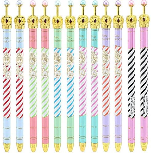 Channelook Fashion ball pen cute girl's favorite gift pen school supplies (12, Crown)