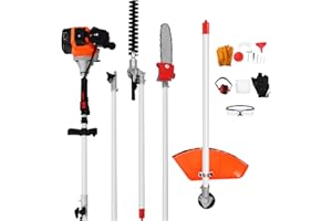 SAMGER S Samger 52cc 2 Cycle Gas Hedge Trimmer, 5 in 1 Garden Hedge Trimmer Combo, Gas Powered Hedge Trimmer with Extension Pole, Multifunctional Garden Trimming Tools