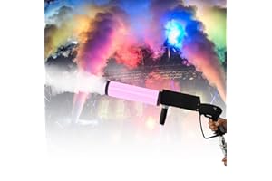 JAYEUW CO2 Handheld Fog Machine for CGA320 CO2 Tank, Smoke Machine CO2 Fog Cannon Gun with LED Lights DJ Effects Fogger Smoke Gun for Halloween, Party, Club, Bar (US Stock)