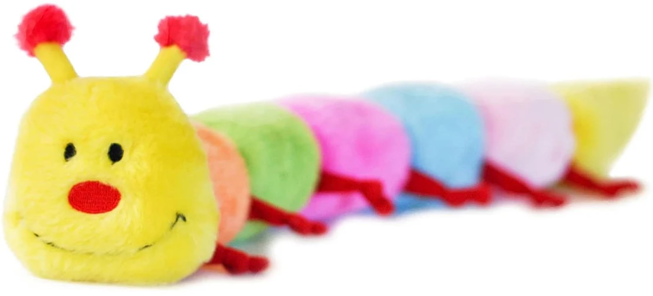 ZippyPaws - Colorful Caterpillar Squeaky Stuffed Plush Dog Toy - Large Squeakers