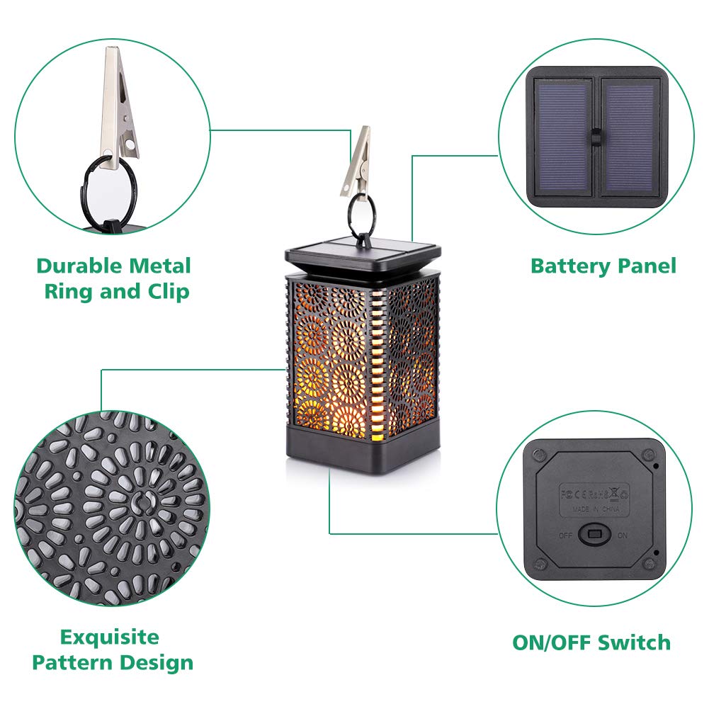 Solari Fiamma Luci, Luci Giardino Solari 4 Pezzi Torce Da Giardino - Foto 8