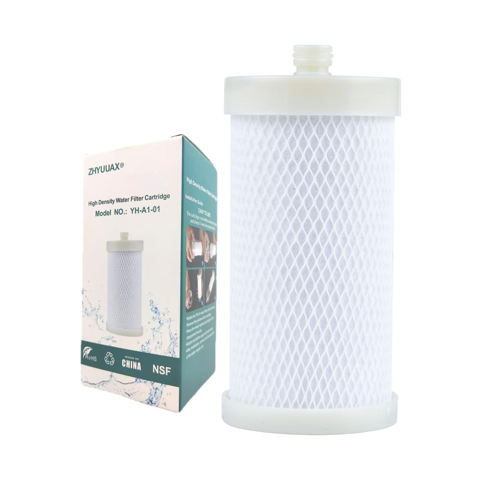 Photo 1 of ZHYUUAX 1 Micron High Density Activated Carbon Fibre Cartridge. Replacement Cartridge For Shower Head Filter and Washing Machine Filter, Remove Chlorine Fluoride and Impede Scale, BPA-Free