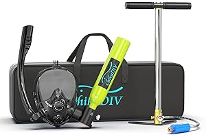 CHIKADIV 0.5L Mini Scuba Tank, Portable Refillable Diving Tank for Underwater Breathing Training, Up to 10‑Minute Dive Time (Up to 33 ft), Spare Air Scuba Tanks
