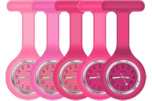 SIBYTECH Nurse Watch Brooch, Silicone with Pin/Clip, Glow in Dark, Health Care Nurse Doctor Paramedic Medical Brooch Fob Watch