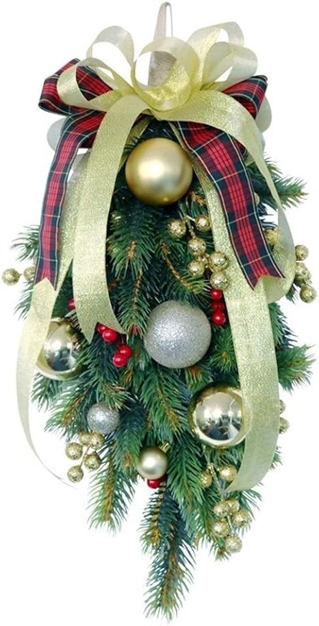 Amazon Co Jp クリスマスリースアップサイドダウンのクリスマスツリードアハンギングデコレーション Diy 家族のクリスマス アクセサリー ホーム キッチン