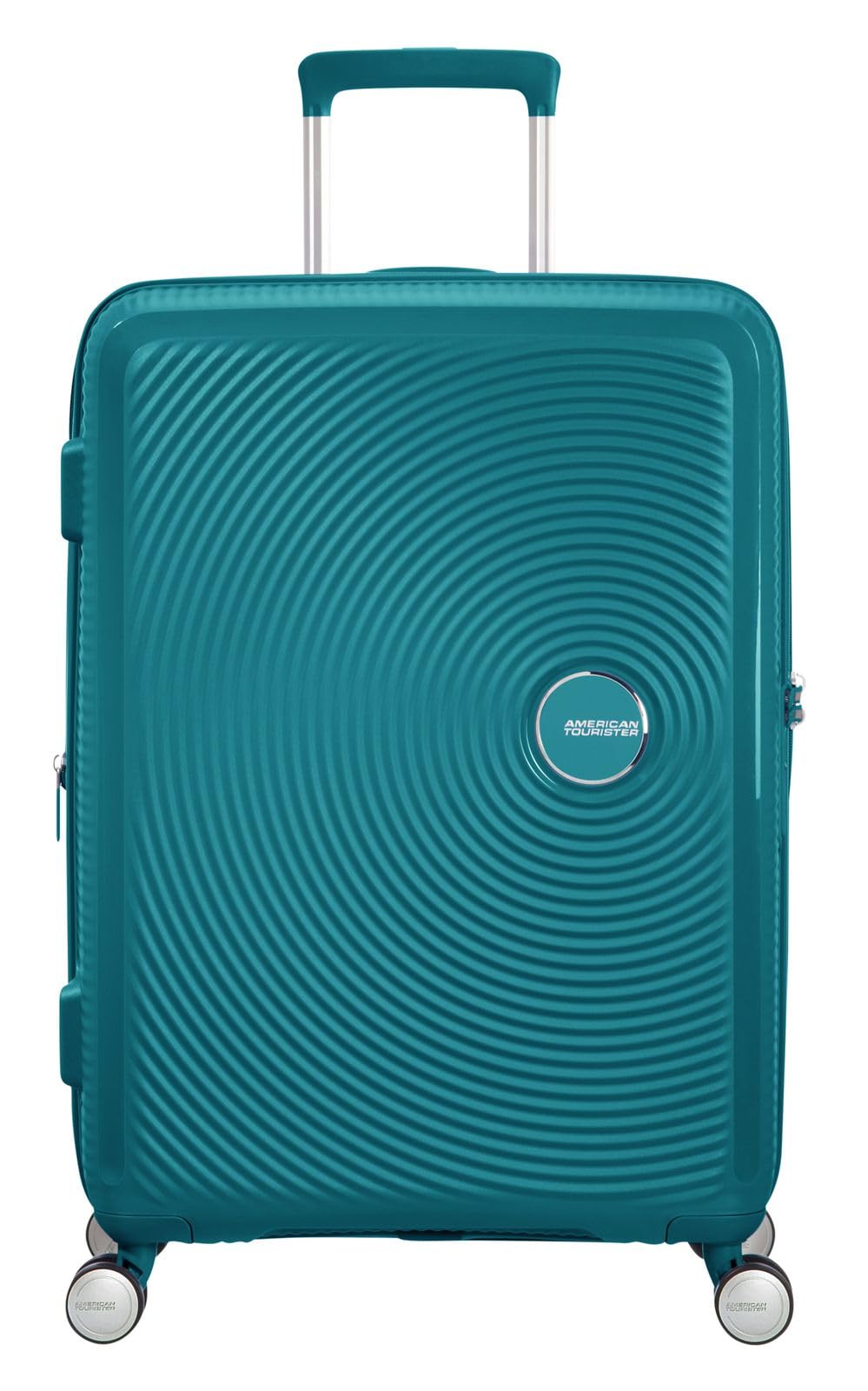 American Tourister Soundbox - Hard Shell Suitcase 67 cm Medium - Trolley Suitcase with 4 wheels, TSA Lock, Expandable & Light - 71.5/81 L - Green (Jade Green)