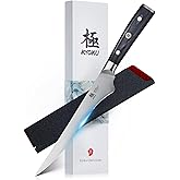 KYOKU 6.5" Boning Knife for Meat Cutting, Samurai Series Filet Knife with Pakkawood Handle, Japanese High Carbon Steel, Full 