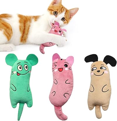 jiuhao Catnip Toys 3 Pack Interactive Plush Teeth Cleaning Indoor Cats Kitten