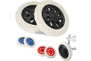 KUK 2Pcs Shopping Basket Cart Wheels,Cart Accessories Silent Wheel Diameter 6.3in Part Accessories,White Edging Fast Sliding 