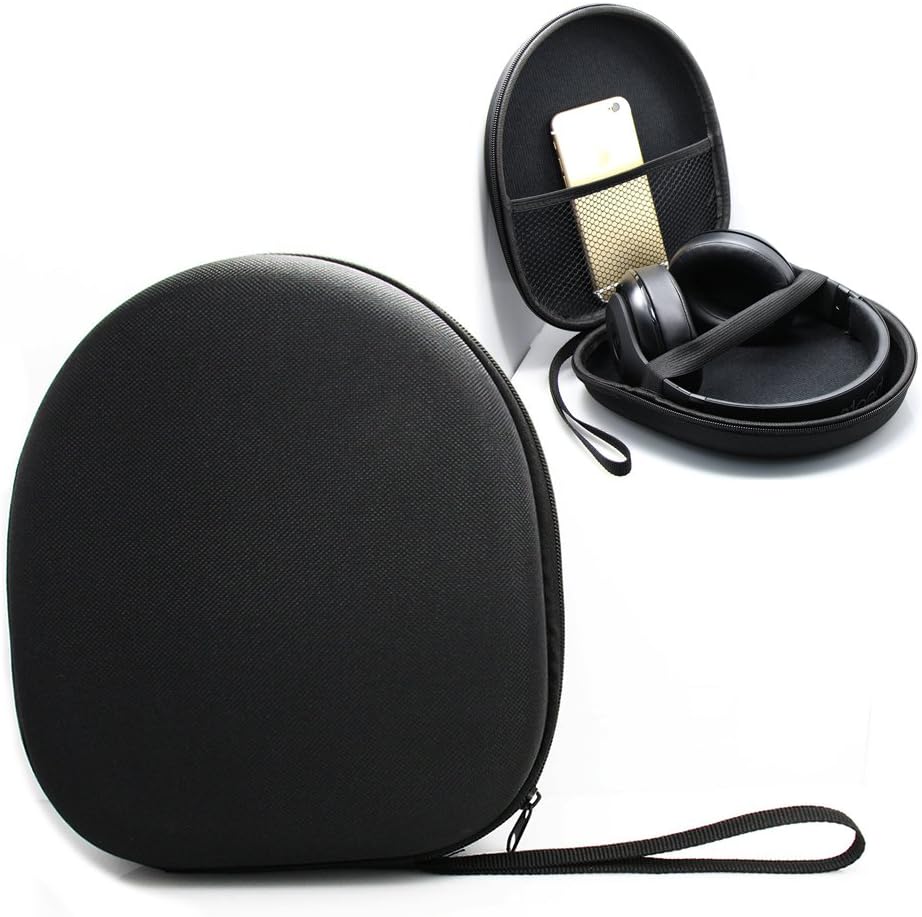 Large Headphone Case Universal Portable Protective Cover Pouch Bag Storage Box (21CM x 19CM x 6CM), Black