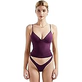 SUUKSESS Women Sexy Deep V Neck Sleeveless Fitted Basic Tops Y2K Tank Top Cami