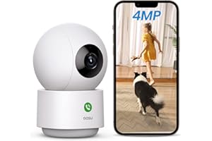 AOSU 4MP Indoor Security Camera, 2.5K Baby Monitor Pet Dog CAM, 5GHz/2.4GHz Wi-Fi Camera Surveillance Interieur, 360° Motion 