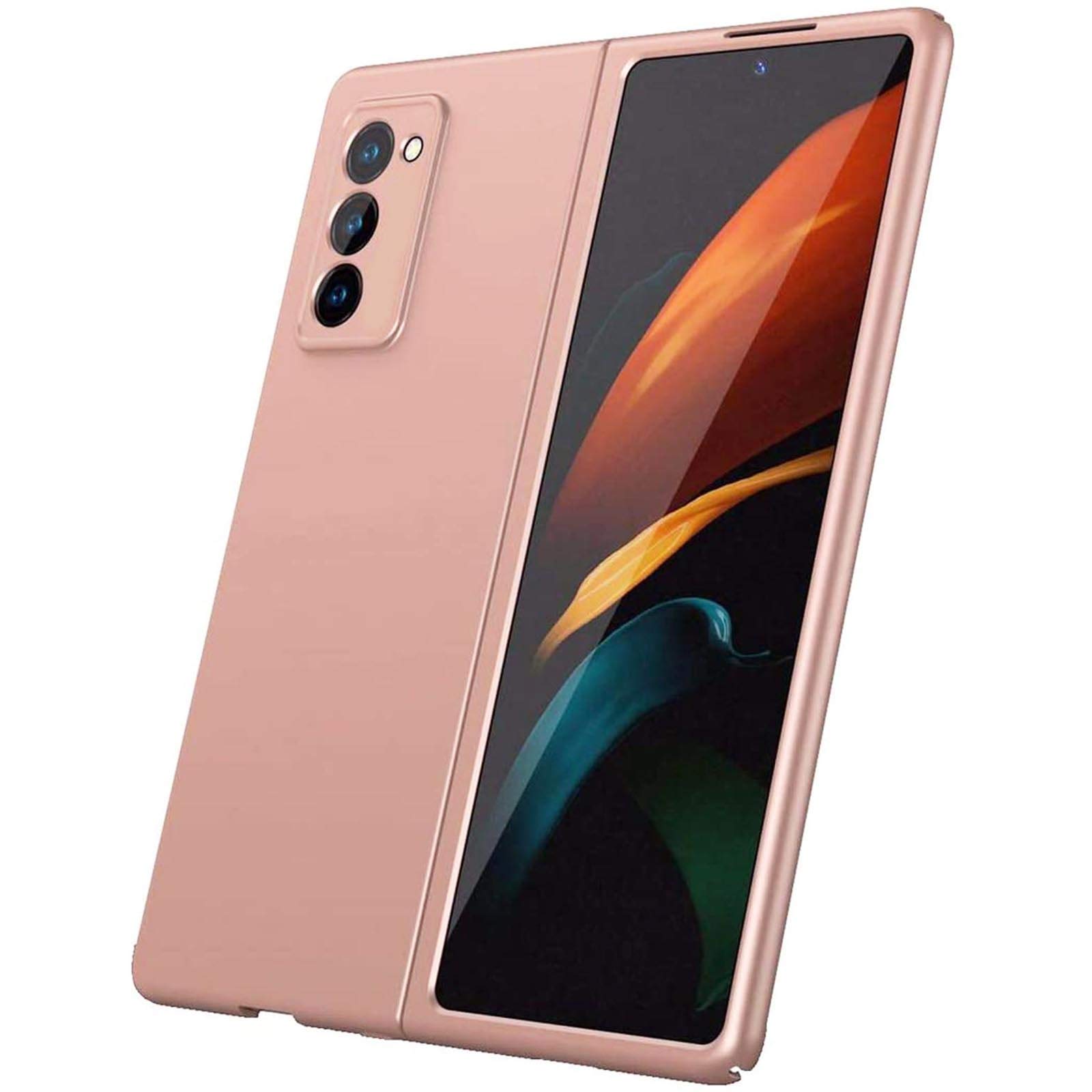 Miimall for Samsung Galaxy Z Fold 2 Case PC, [with Camera Protection] Ultra-Thin Smooth Surface Anti-Drop Anti-scratch Hard PC Protective Shell Cover for Samsung Galaxy Z Fold 2 5G 2020 - Pink