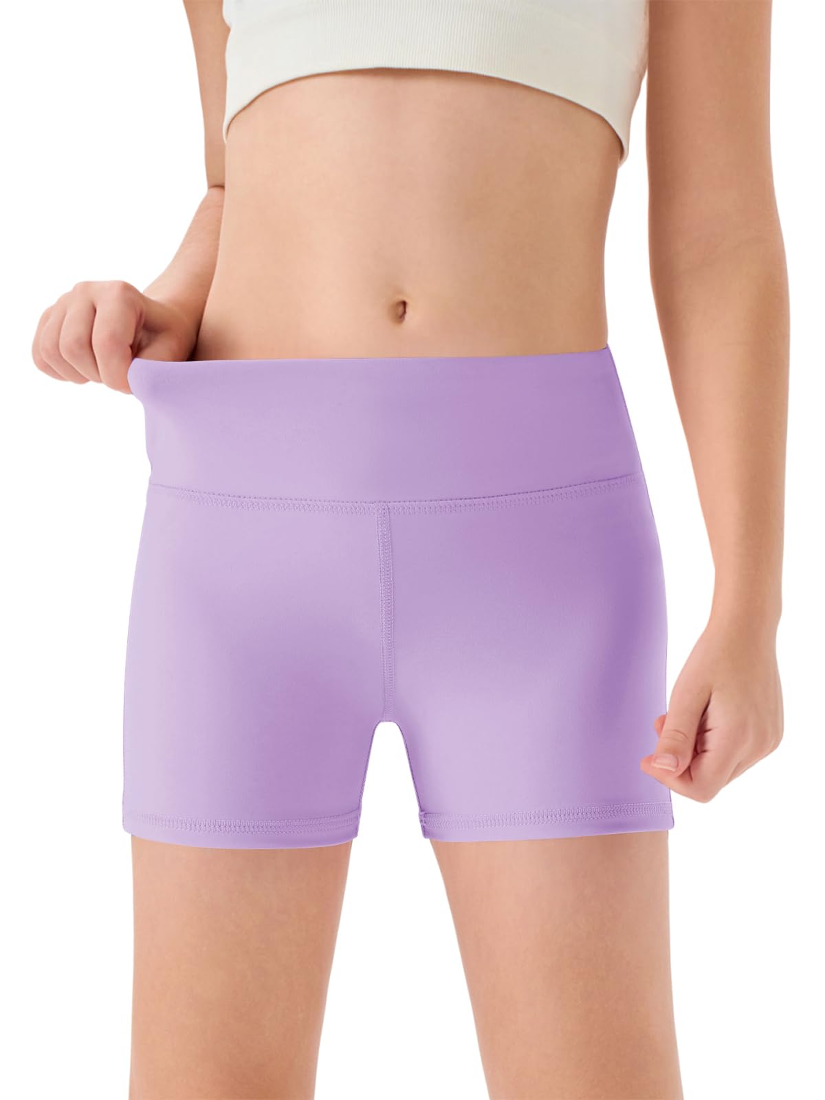 Haloumoning Girls Athletic Shorts Kids High Waisted