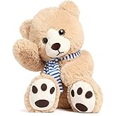 Tezituor 24 Inch Teddy Bear Stuffed Animal, Big Teddy Bear Plush Toys with Scarf, Cute Brown Teddy Bear for Girlfriend Kids