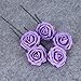 Febou Artificial Flowers, 50pcs Real Touch Artificial Foam Roses Decoration DIY for Wedding Bridesmaid Bridal Bouquets Centerpieces, Party Decoration, Home Display, Office Decor (Standard Type,Purple)