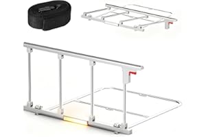 Gitaobac Bed Rails for Elderly Adults Safety, Folding Assist Handle with Motion Sensor Light, Fall Prevention Guard for Seniors & Surgery Patients, Fits Twin, Queen & King Beds, Tool-Free Assembly