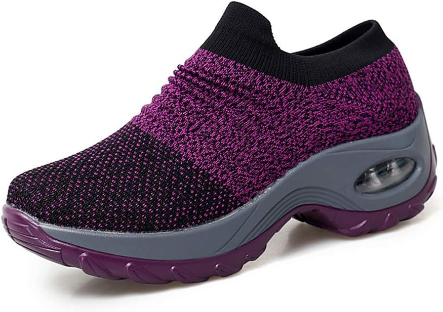 XMWEALTHY Women's Walking Shoes Breathable Mesh Slip On Athletic Shoes Fashion Sneakers Running Loafers