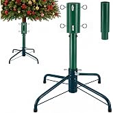 19" H Adjustable Christmas Tree Height Extender Kits with Tree Stand | Stainless Steel Tree Pole Riser Fits 0.5-2 Inch Trunk, Xmas Tree Stand Extension with 2 Adapter Head for Artificial Trees